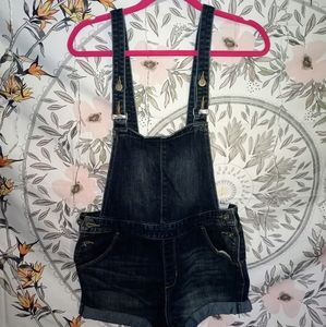 Levi's dark denim short overalls